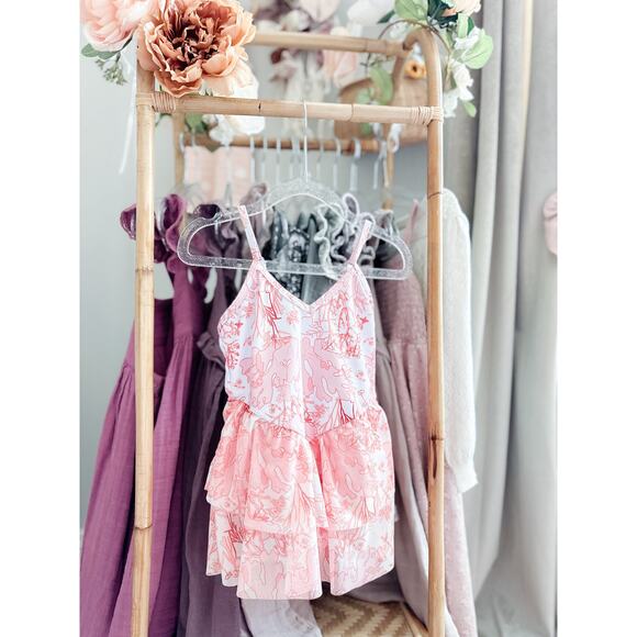 New Coral Reef Mesh Peplum Skirted Swimsuit 4T - Picture 4 of 5